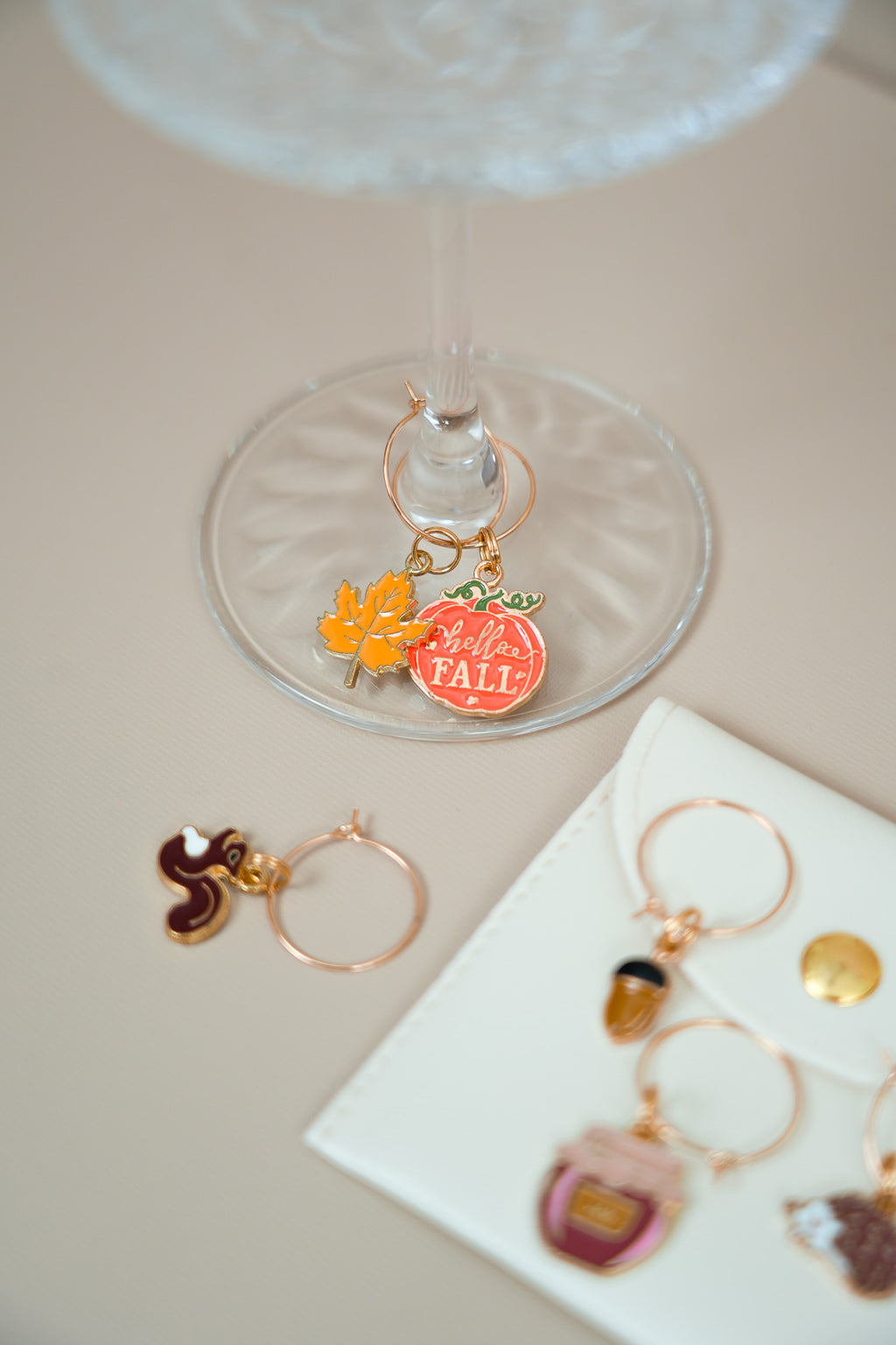 Fall collection: wineglass markers