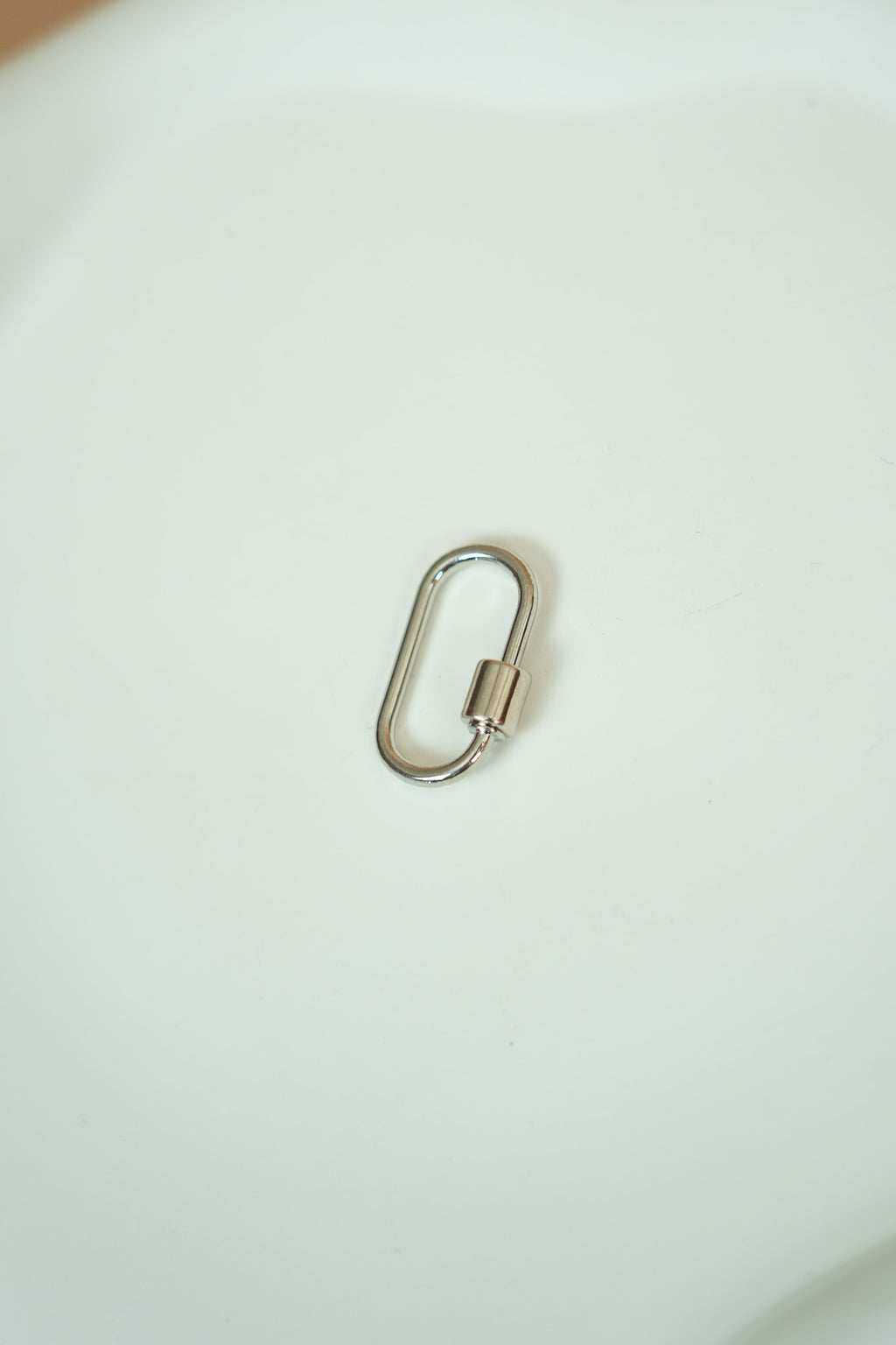 The carabiner ring with lock system (silver)