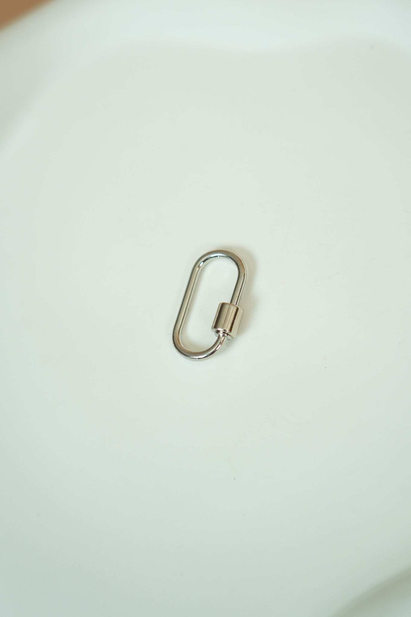 The carabiner ring with lock system (silver)