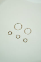 The small and medium rings silver (set of 5)