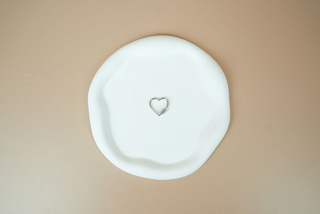 The heart ring with lock system (silver)