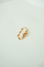 The carabiner ring with lock system (white and gold)